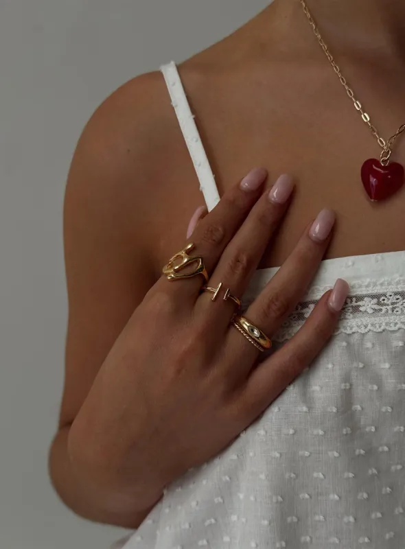 Better Together Ring Set Gold sold by Princess Polly