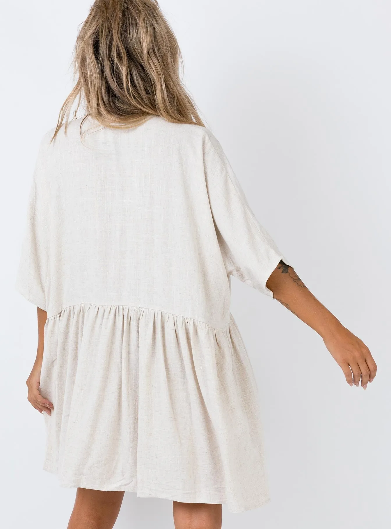 The Sandy Mini Dress Natural Lower Impact sold by Princess Polly product image thumbnail 5