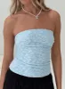 Off To Amalfi Strapless Top Blue sold by Princess Polly