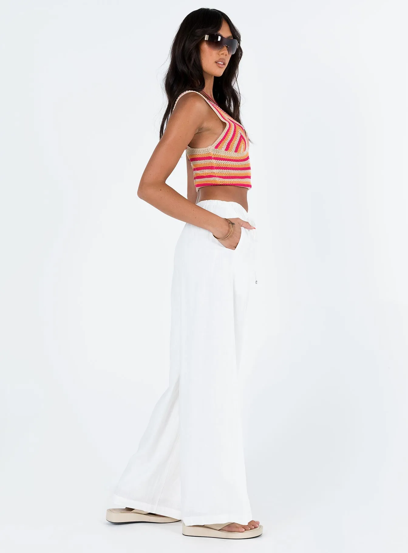 Ogilvie Linen Blend Pants White Petite sold by Princess Polly product image thumbnail 3