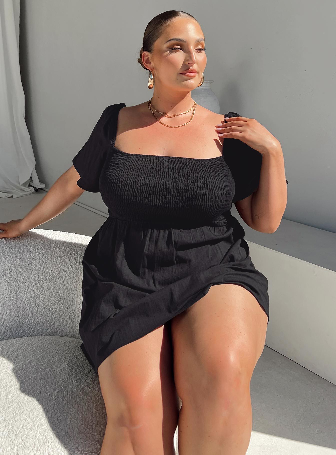 Summer Nights Mini Dress Black Curve sold by Princess Polly product image thumbnail 2