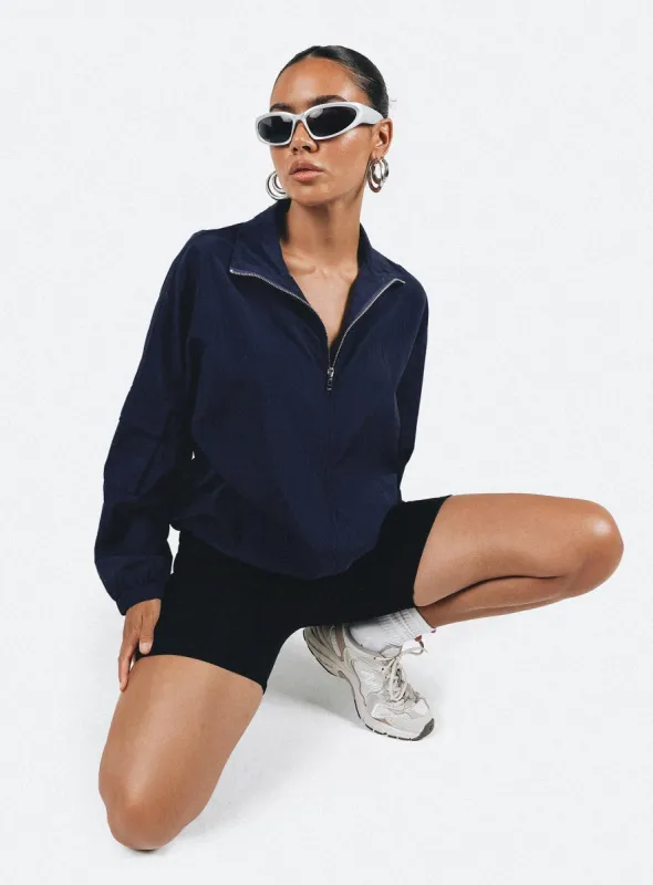 Posca Zip Up Jacket Navy sold by Princess Polly