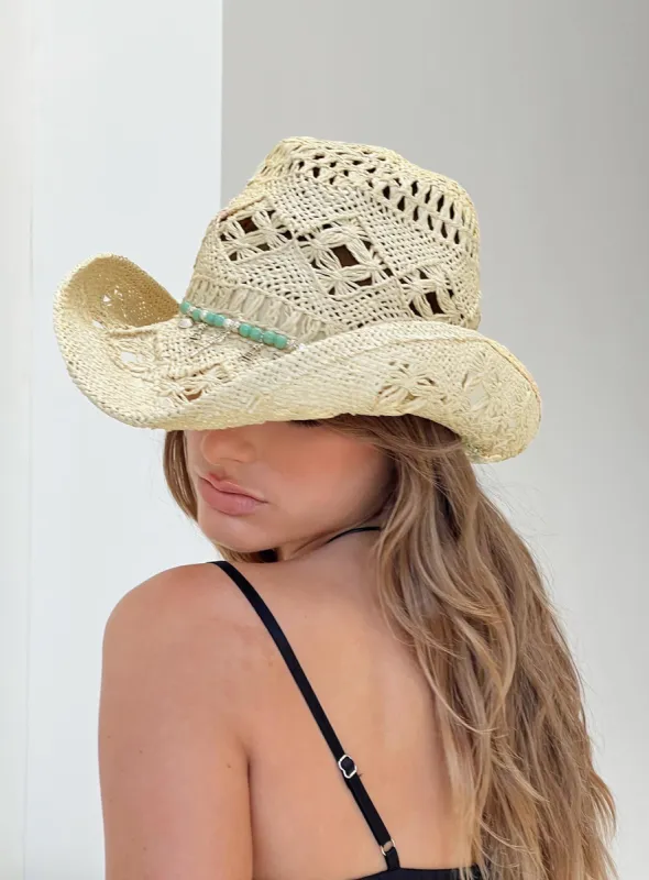 Heuston Cowboy Hat Beige sold by Princess Polly