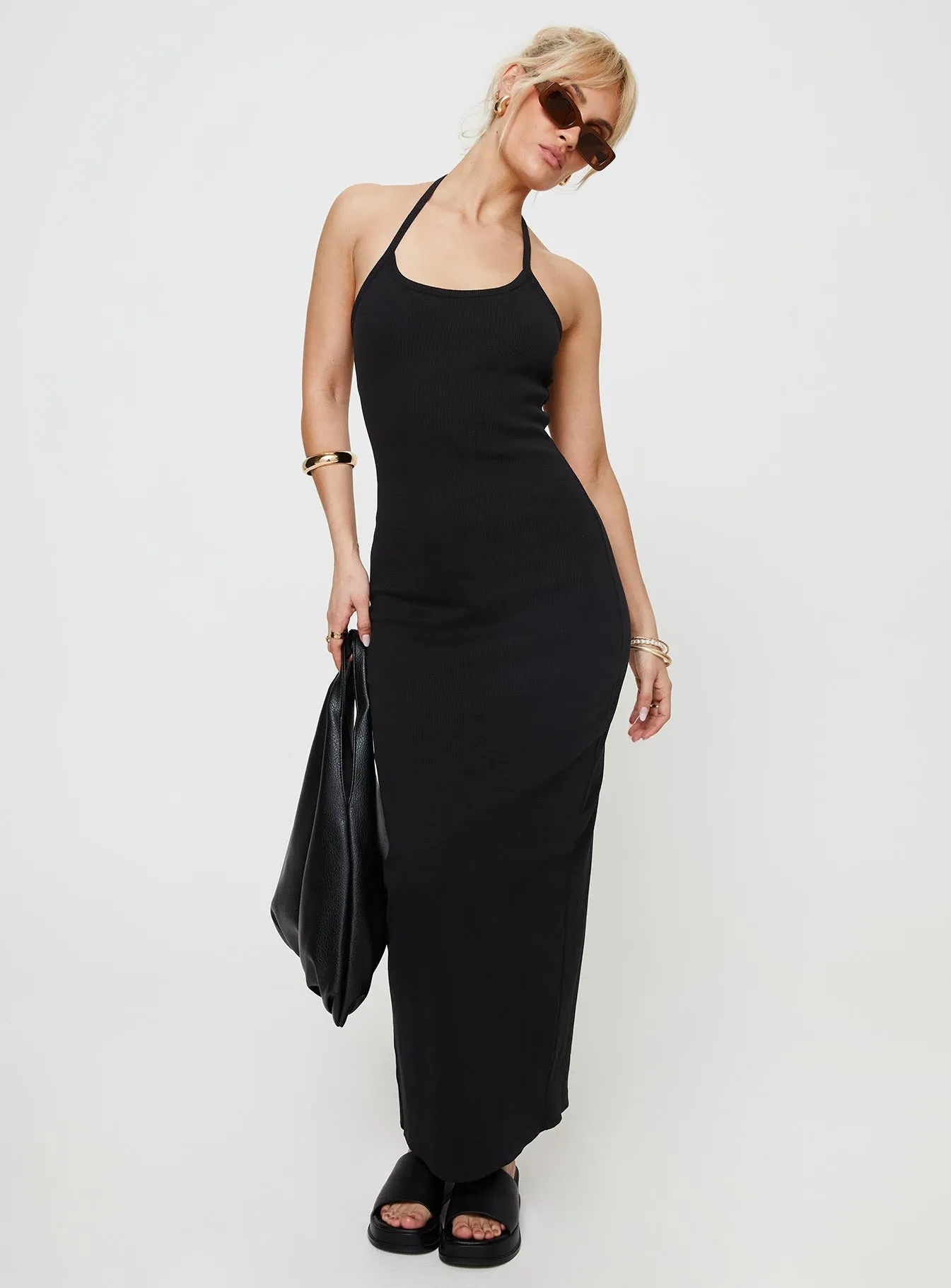 Karyssa Rib Maxi Dress Black sold by Princess Polly product image thumbnail 3