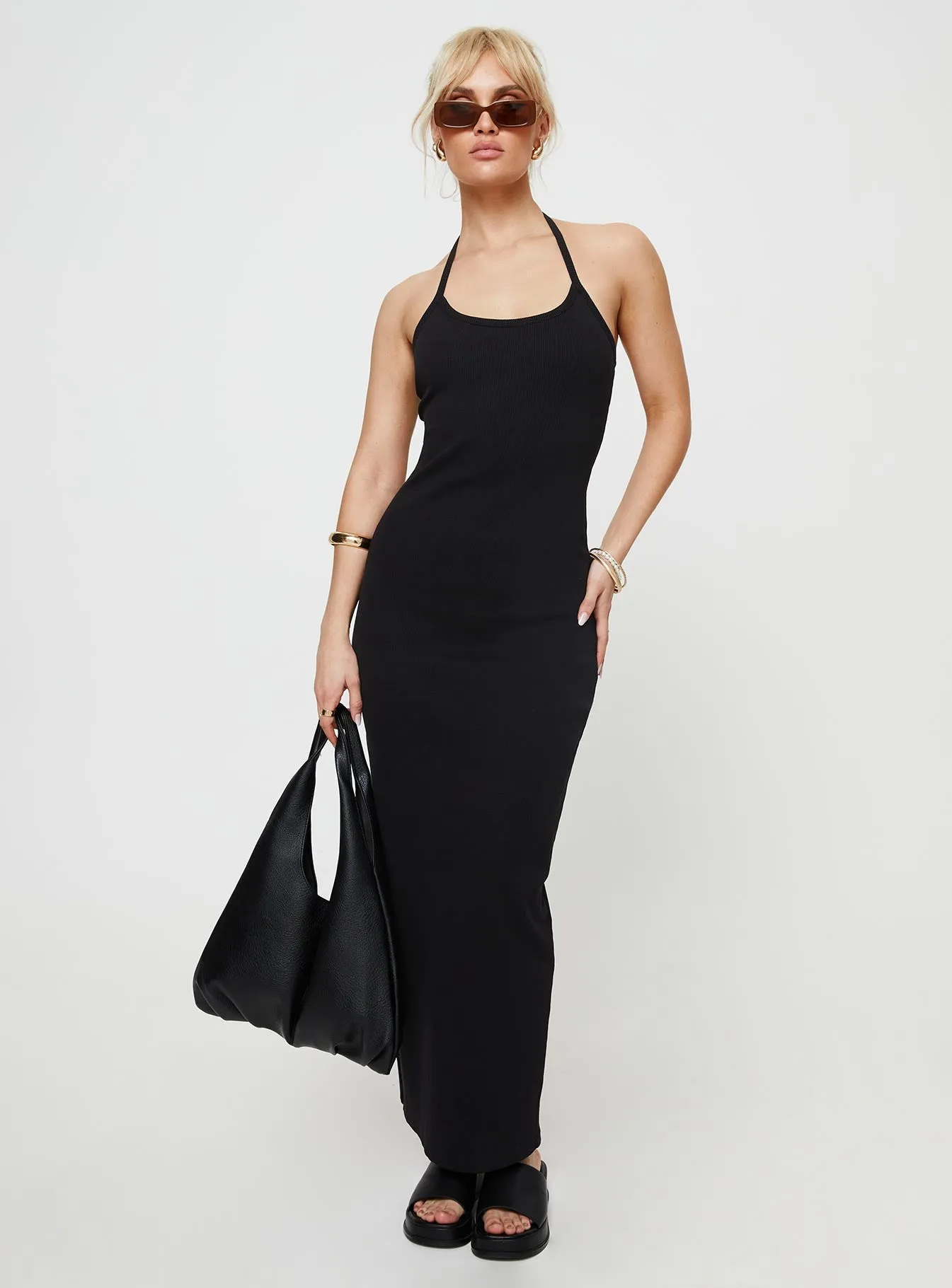 Karyssa Rib Maxi Dress Black sold by Princess Polly product image thumbnail 2