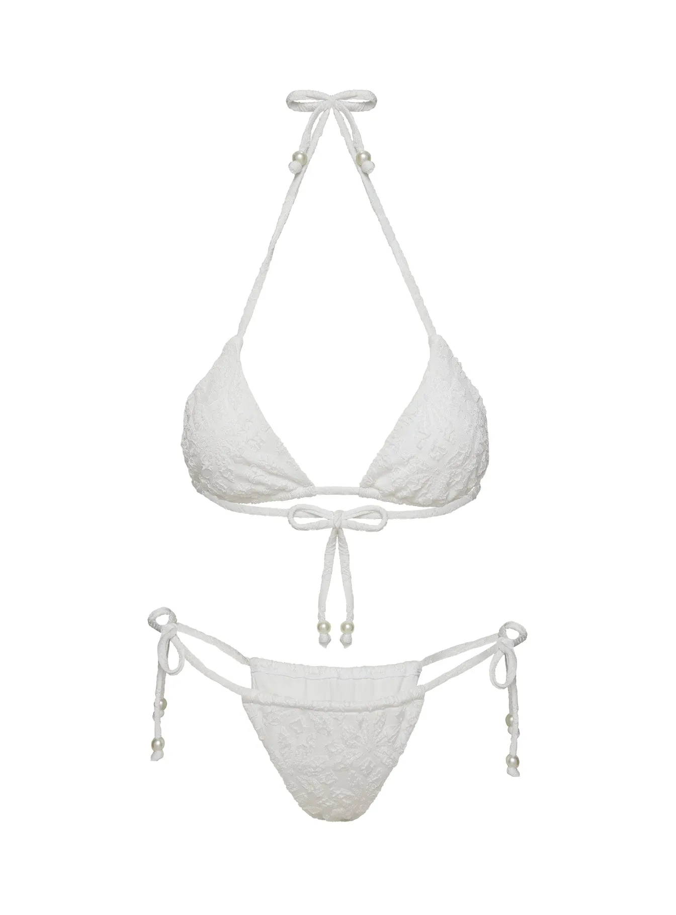 Jenner Tie Side Ruched Bikini Bottom White Flower sold by Princess Polly product image thumbnail 5