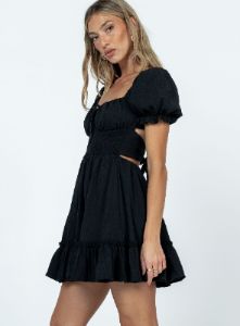 Starley Mini Dress Black sold by Princess Polly