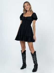 Starley Mini Dress Black sold by Princess Polly