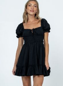 Starley Mini Dress Black sold by Princess Polly