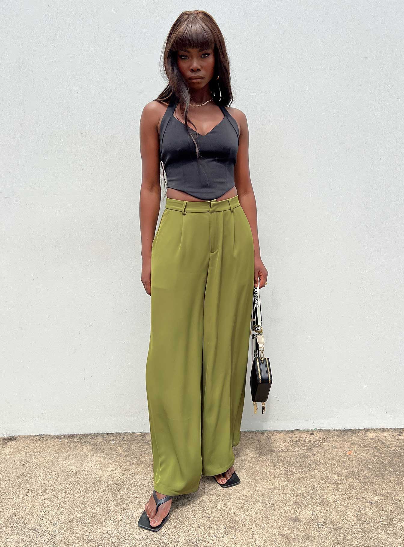 Plazzo Wide Leg Pants Khaki sold by Princess Polly