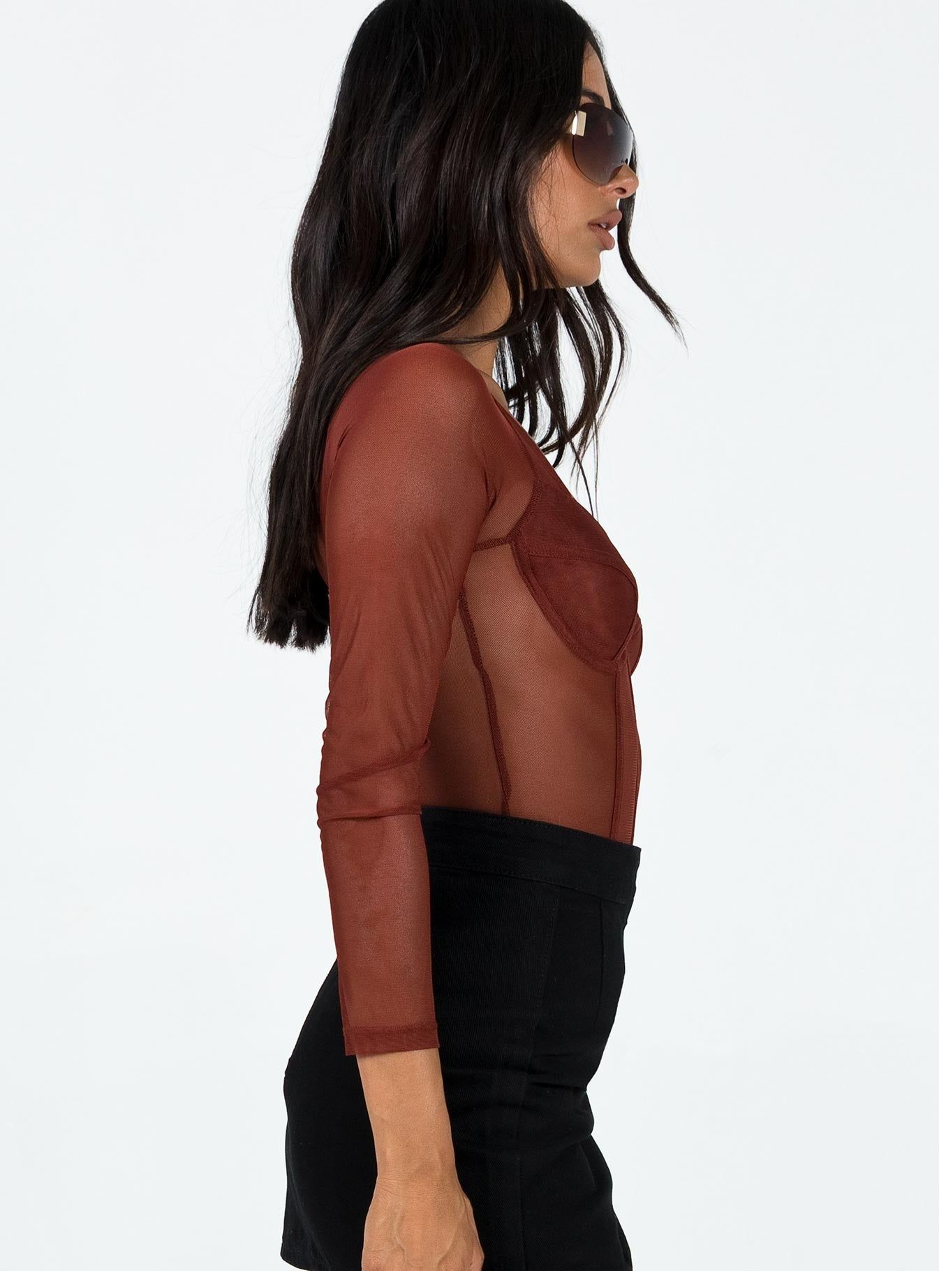 Leonie Bodysuit Brown sold by Princess Polly product image thumbnail 4