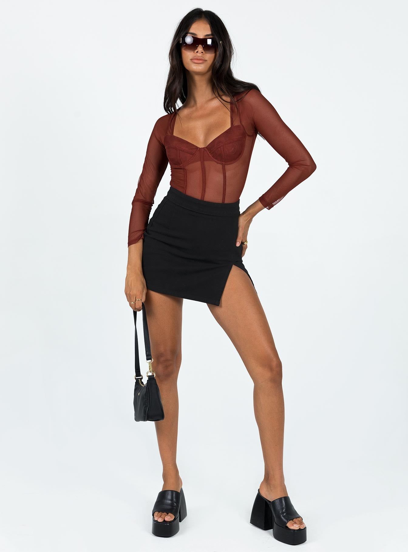 Leonie Bodysuit Brown sold by Princess Polly product image thumbnail 3