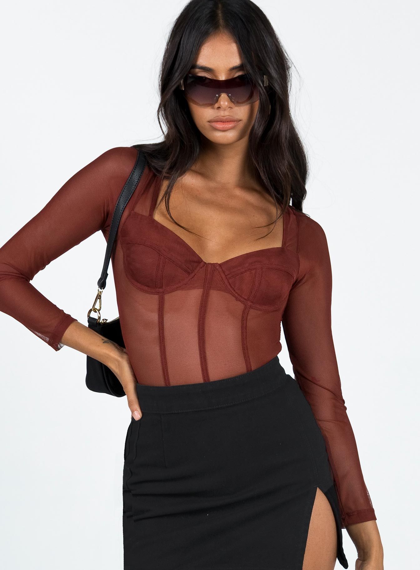 Leonie Bodysuit Brown sold by Princess Polly product image thumbnail 2