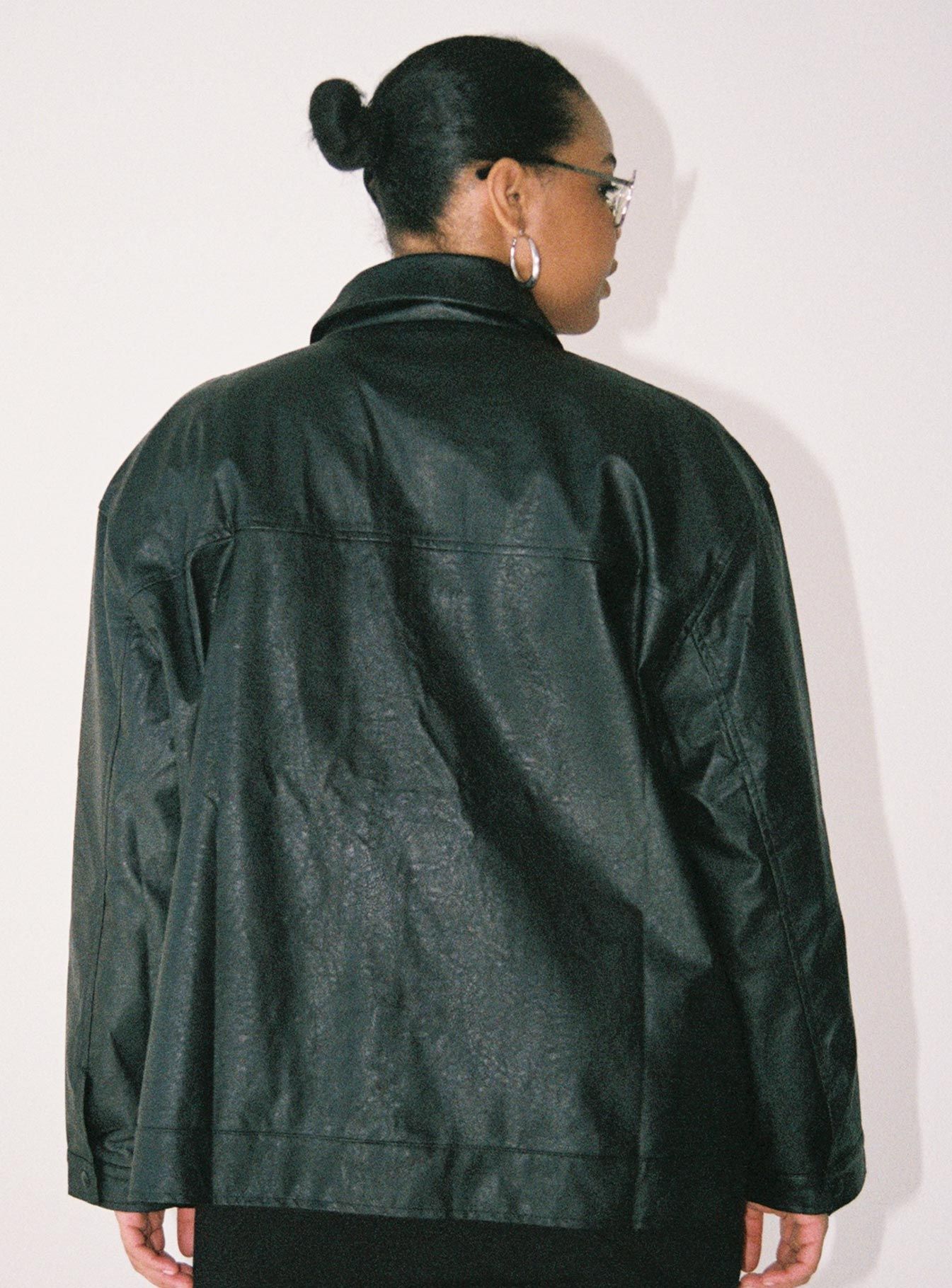 Callie Faux Leather Jacket Black Curve sold by Princess Polly product image thumbnail 4