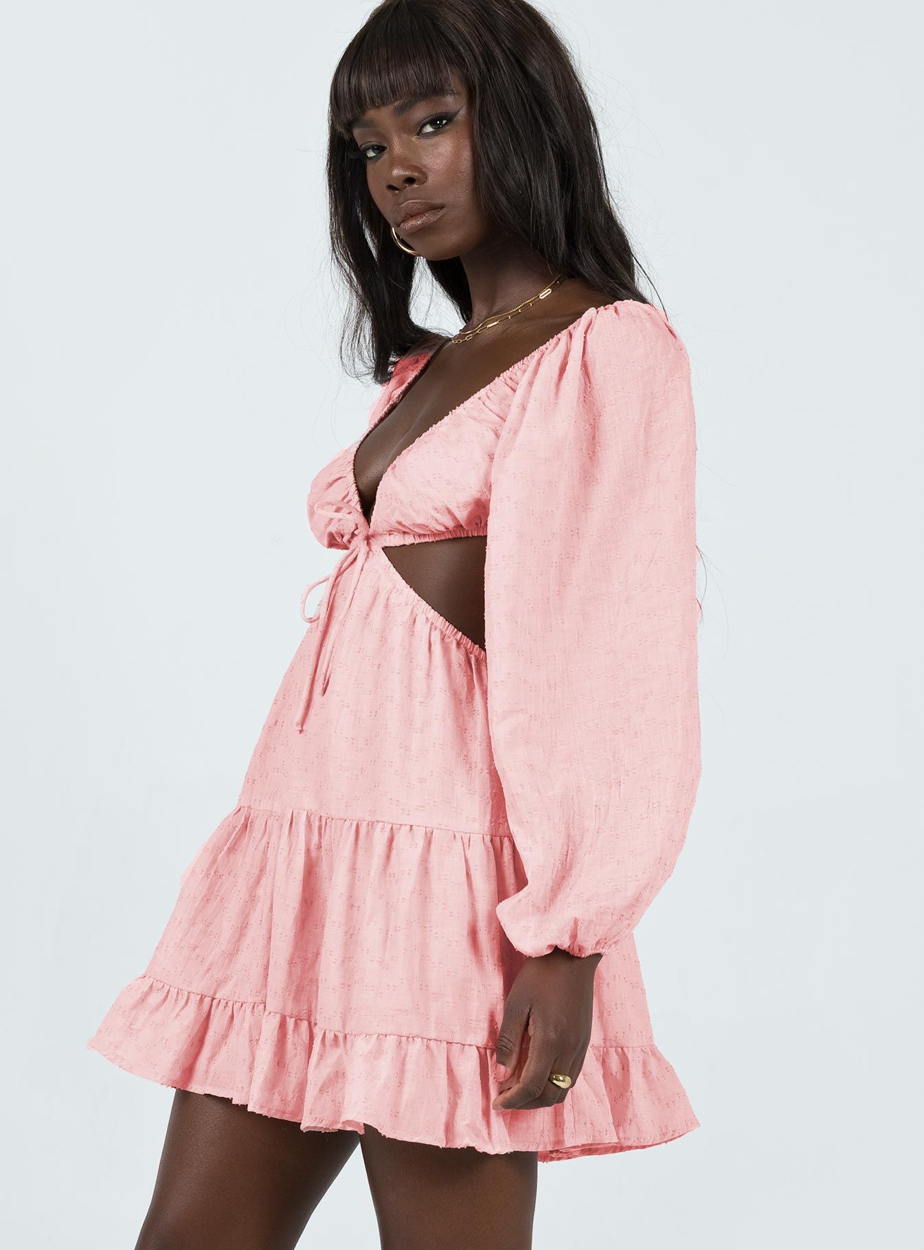 Liloh Long Sleeve Mini Dress Pink sold by Princess Polly product image thumbnail 3