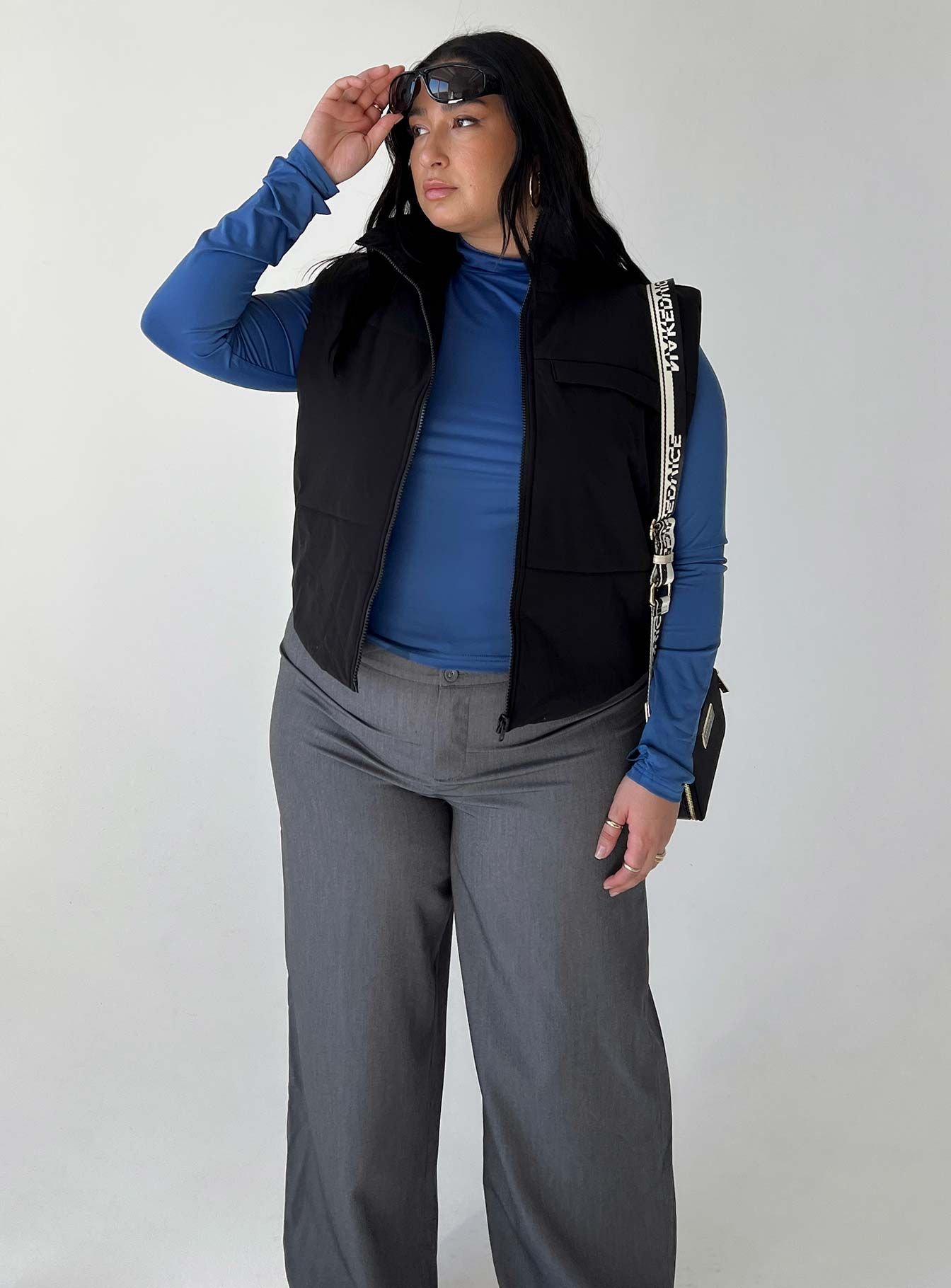 Kirby Puffer Vest Black Curve sold by Princess Polly