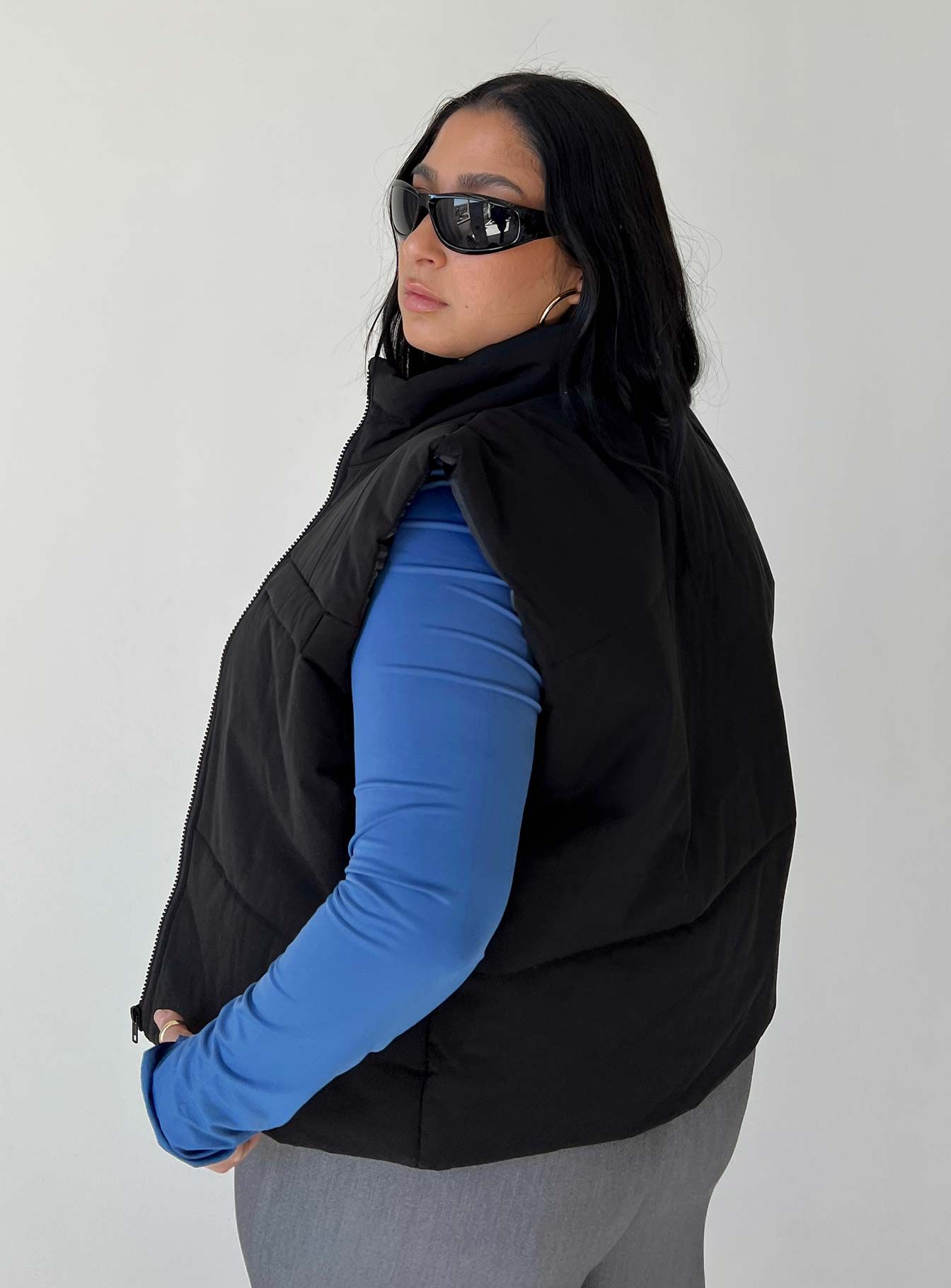 Kirby Puffer Vest Black Curve sold by Princess Polly product image thumbnail 3