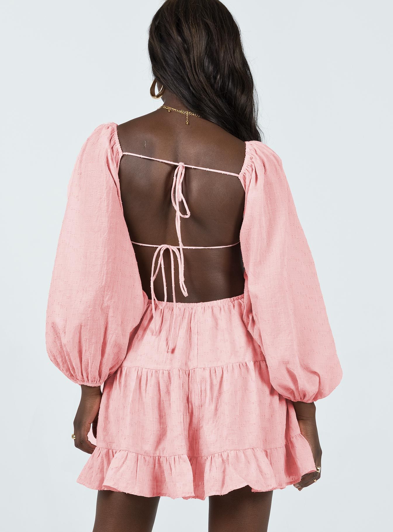 Liloh Long Sleeve Mini Dress Pink sold by Princess Polly product image thumbnail 4