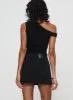 Nickei Denim Mini Skirt Washed Black sold by Princess Polly