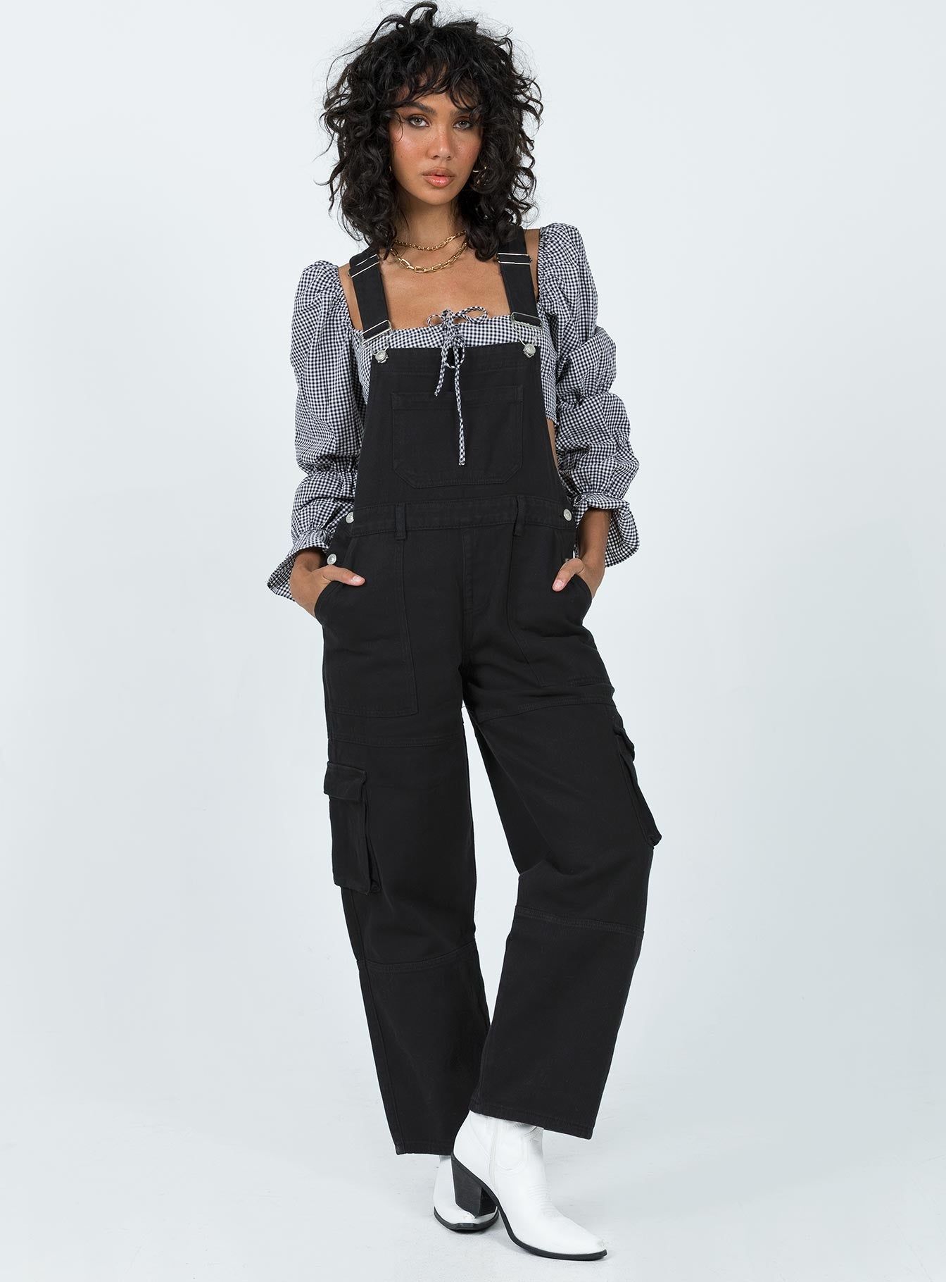 Cargo Overalls Black sold by Princess Polly product image thumbnail 2