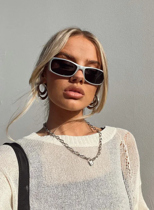 Wallace Sunglasses Chrome sold by Princess Polly