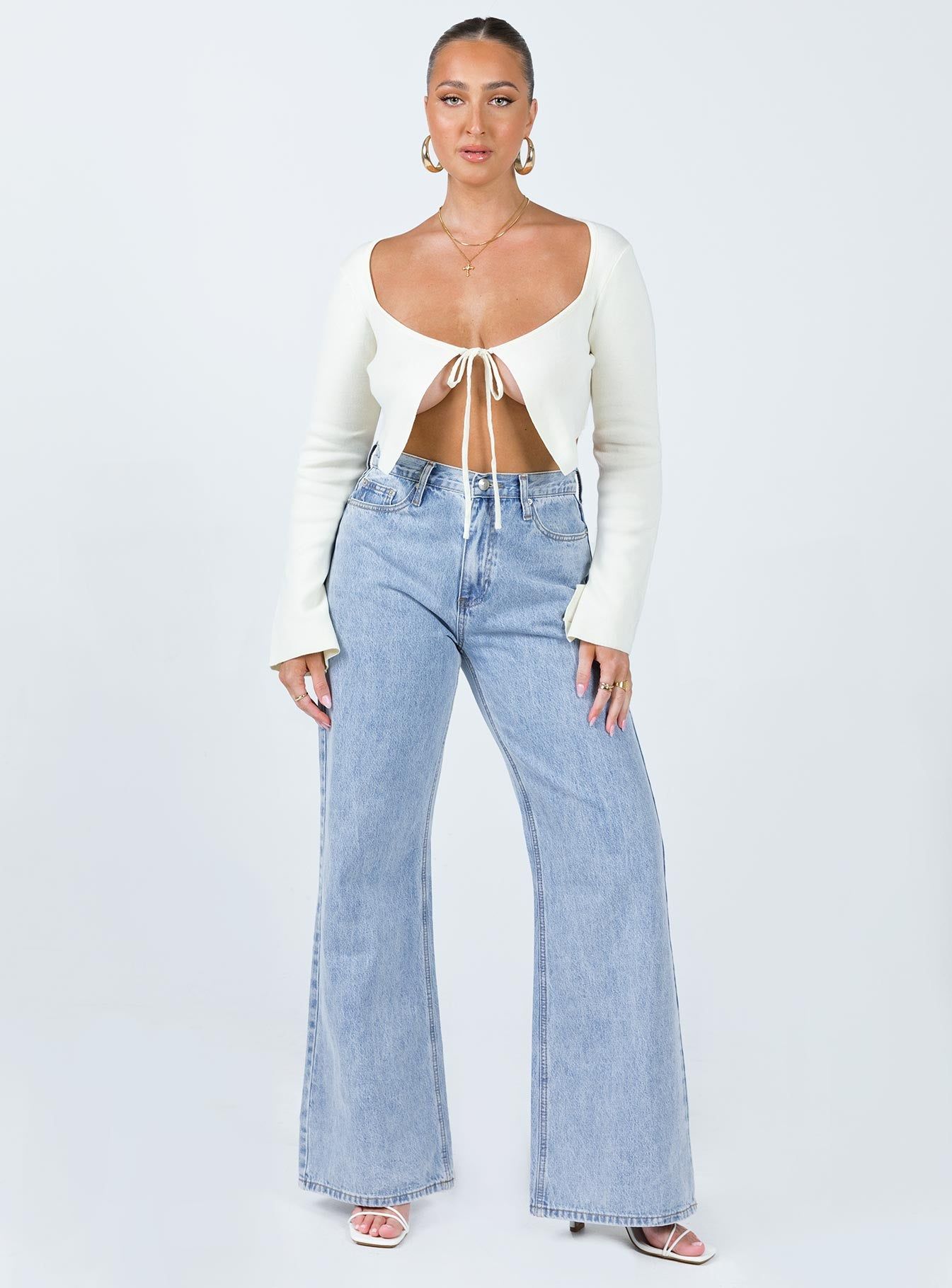 Rosette Knit Top Cream sold by Princess Polly product image thumbnail 3