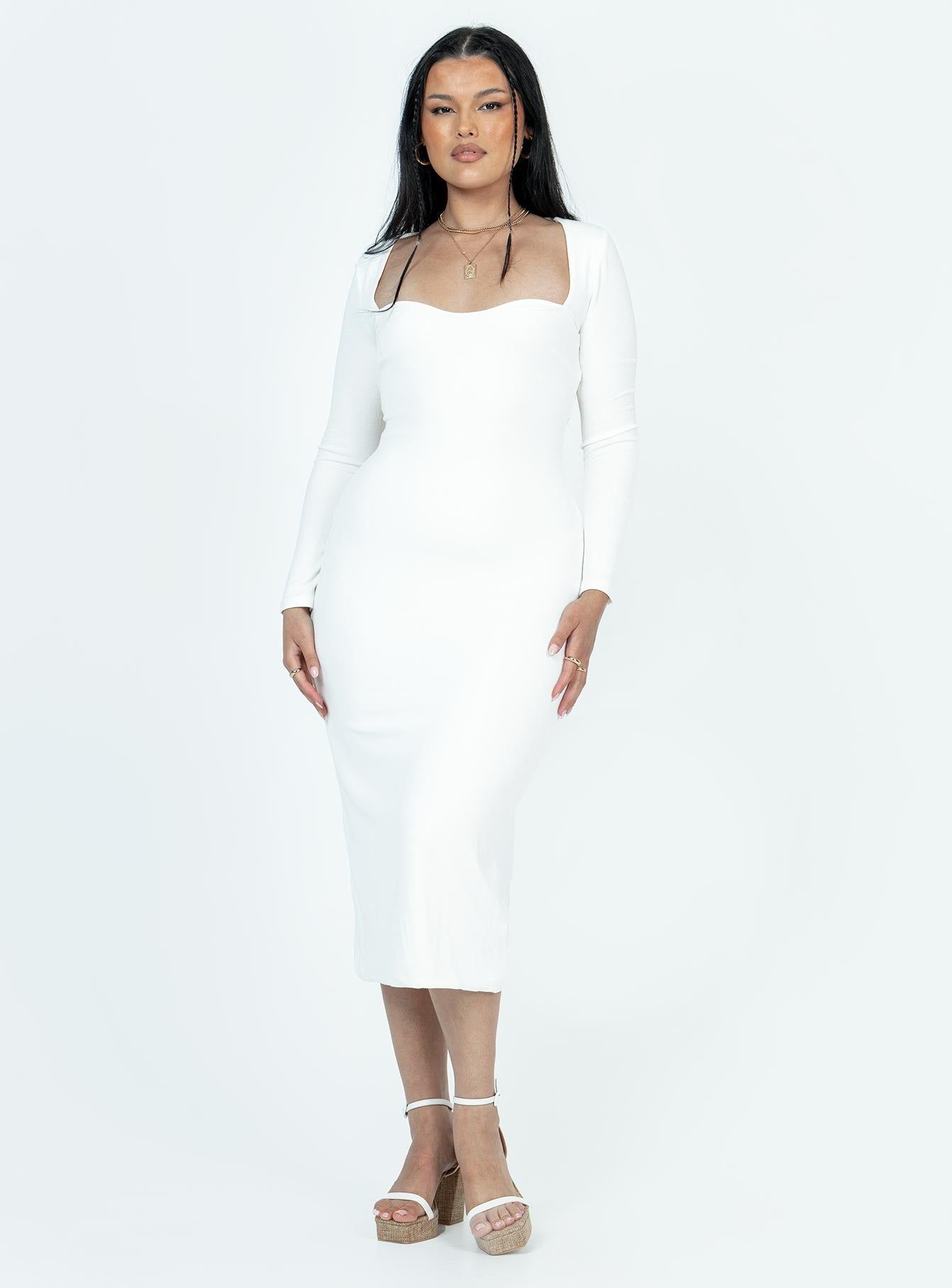 Nolan Midi Dress White sold by Princess Polly product image thumbnail 2