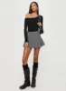 Cartwright Mini Skirt Charcoal sold by Princess Polly
