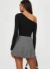 Cartwright Mini Skirt Charcoal sold by Princess Polly