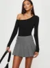Cartwright Mini Skirt Charcoal sold by Princess Polly