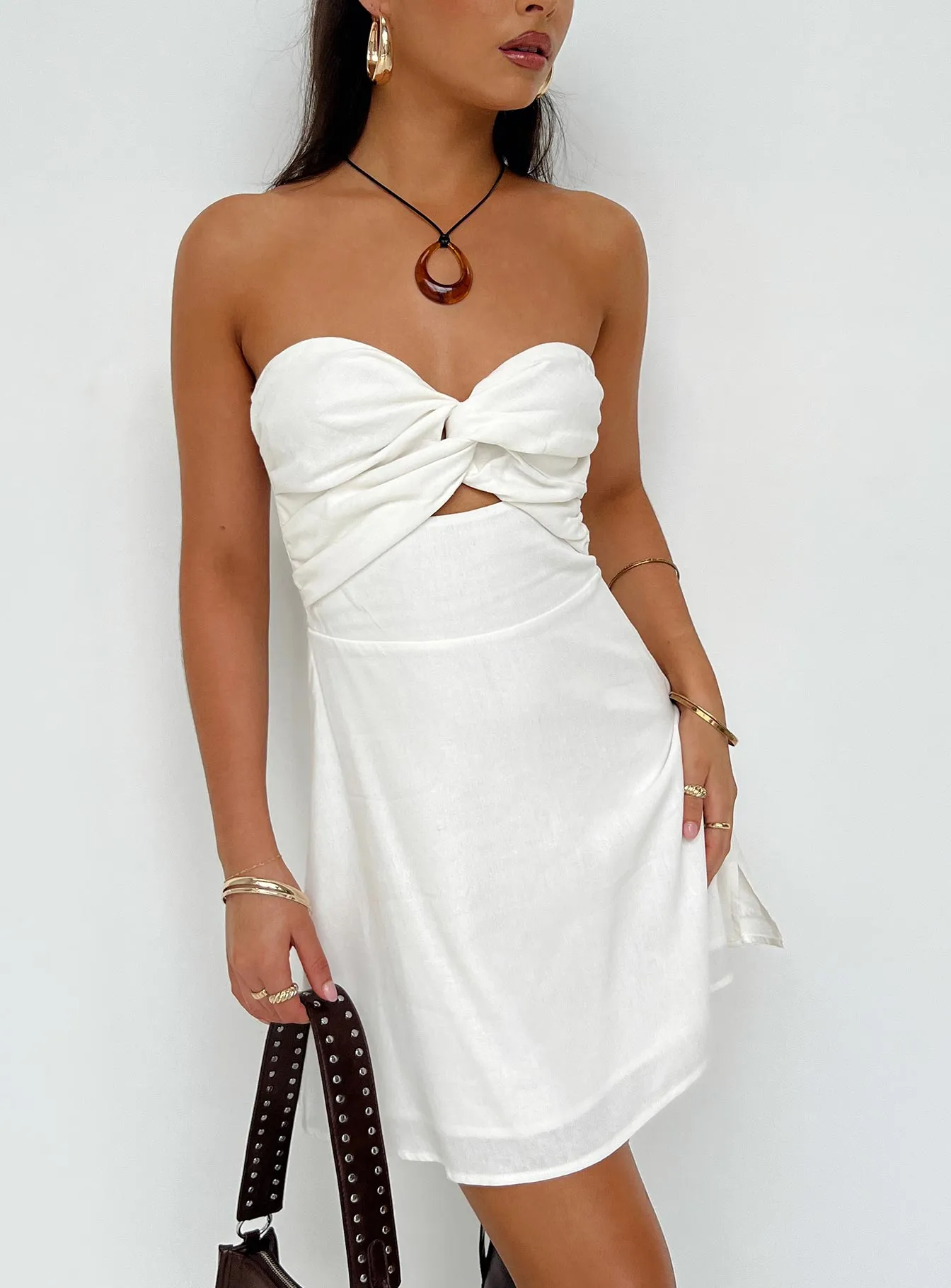 Falling For You Mini Dress White sold by Princess Polly