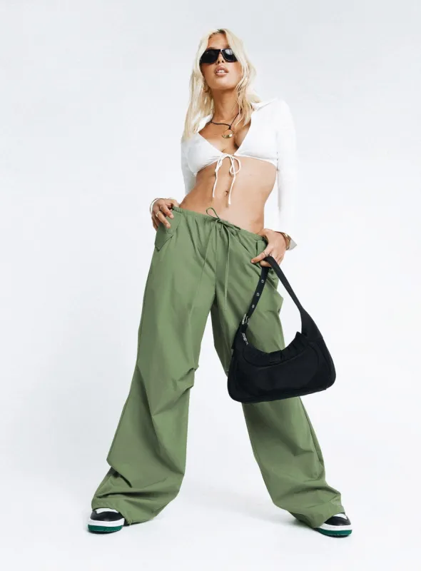 Snow Parachute Pants Green sold by Princess Polly