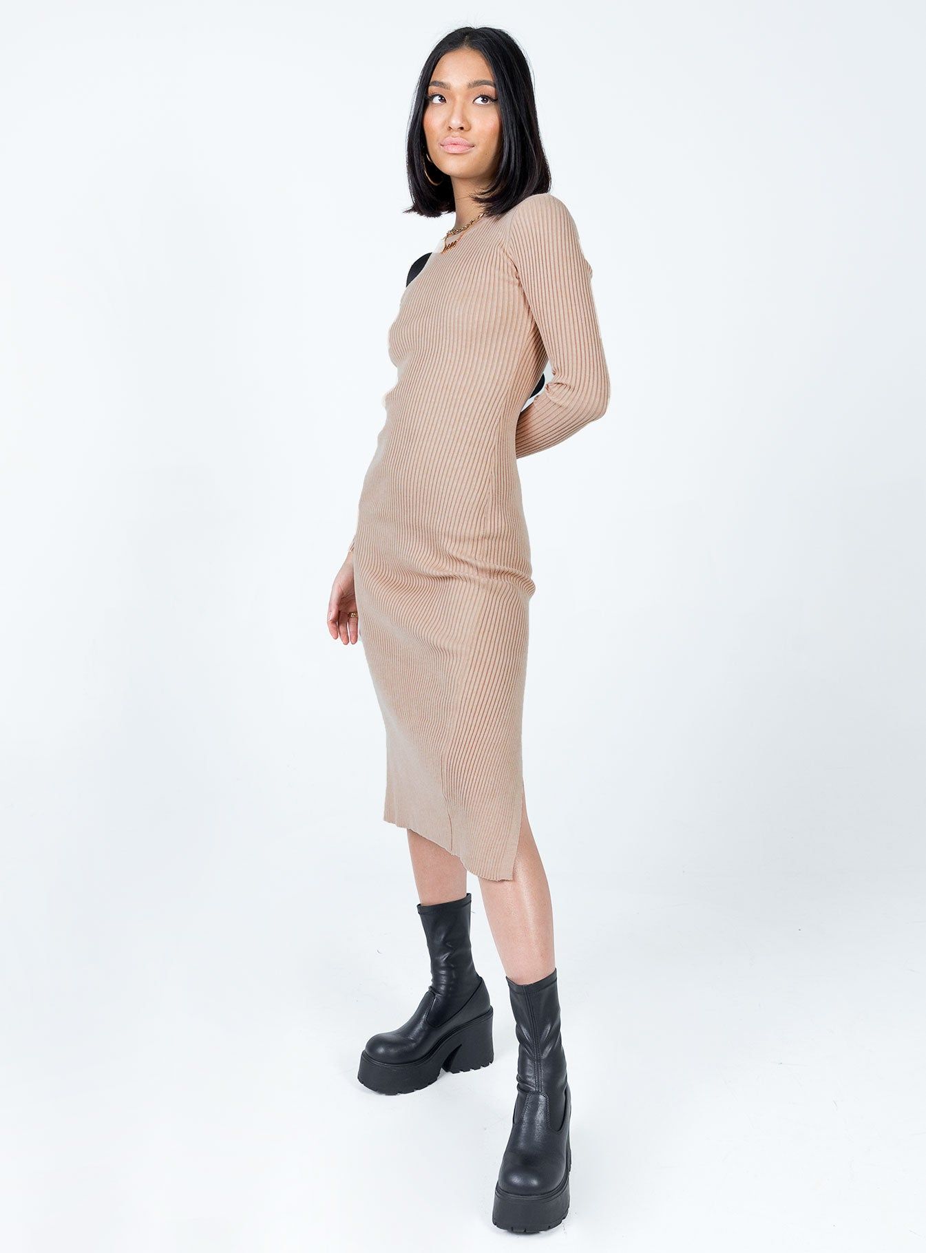 Tiarnie Midi Dress Beige sold by Princess Polly product image thumbnail 3