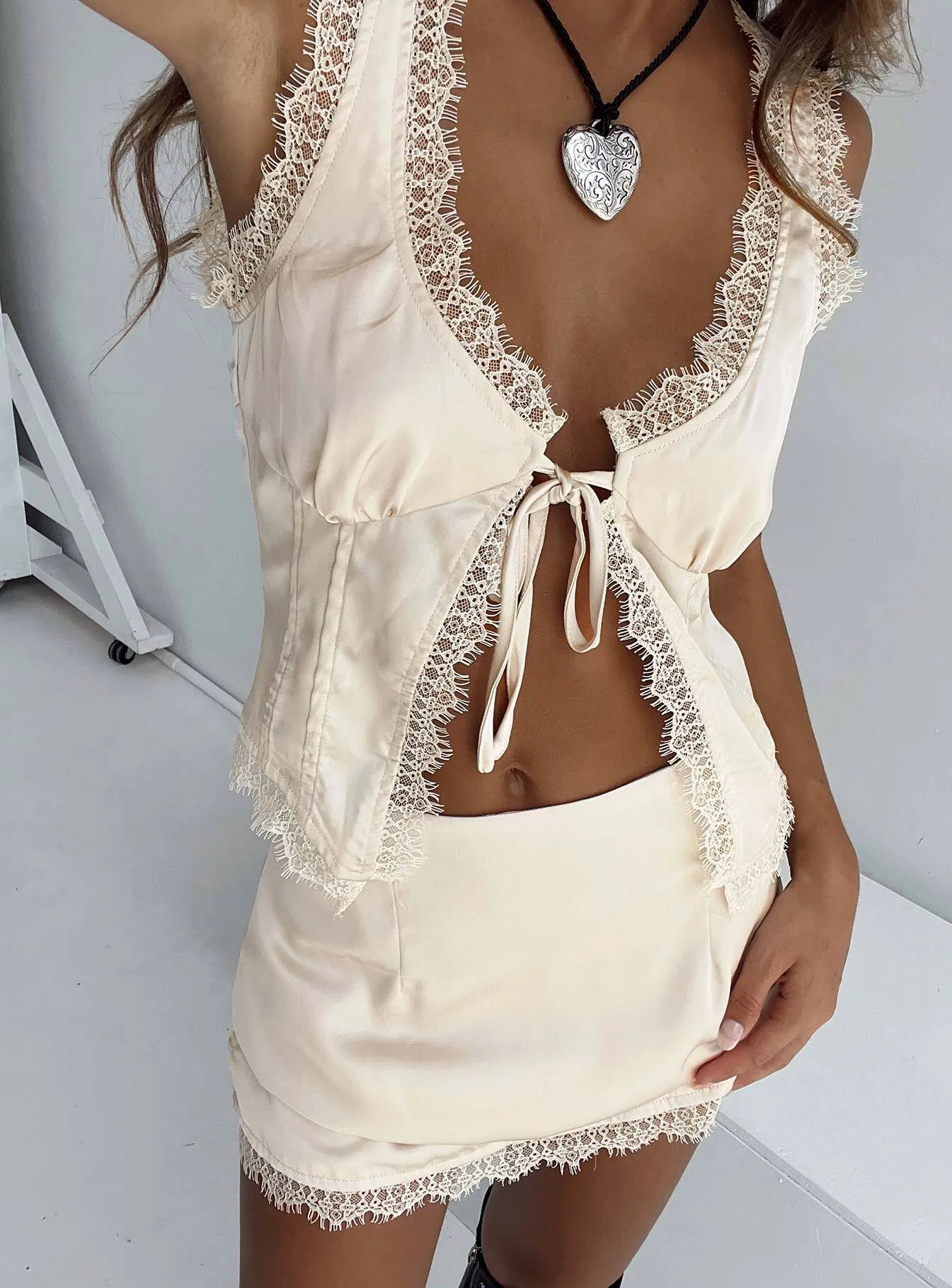 Mavie Satin Set Champagne sold by Princess Polly product image thumbnail 4