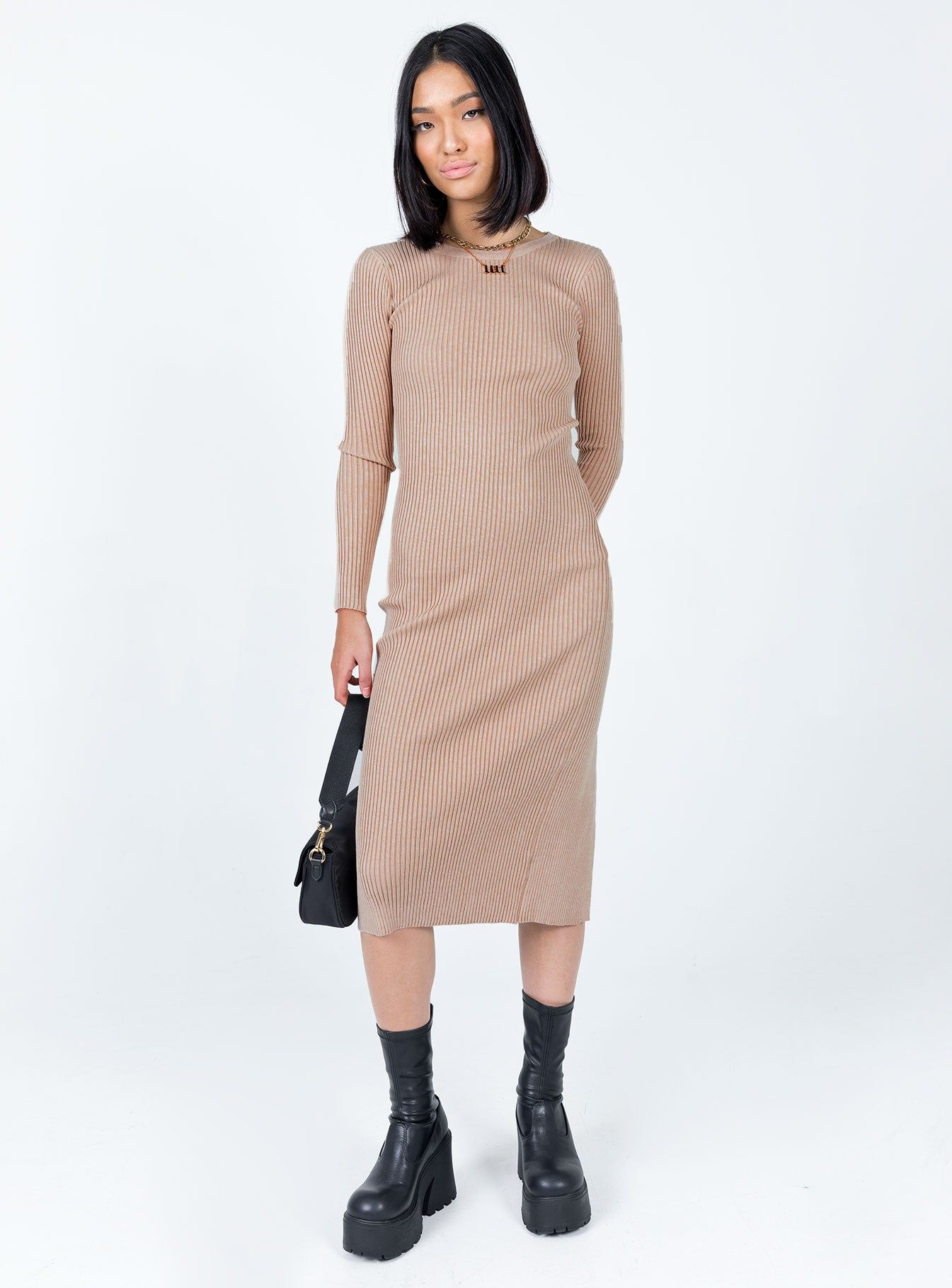 Tiarnie Midi Dress Beige sold by Princess Polly product image thumbnail 2