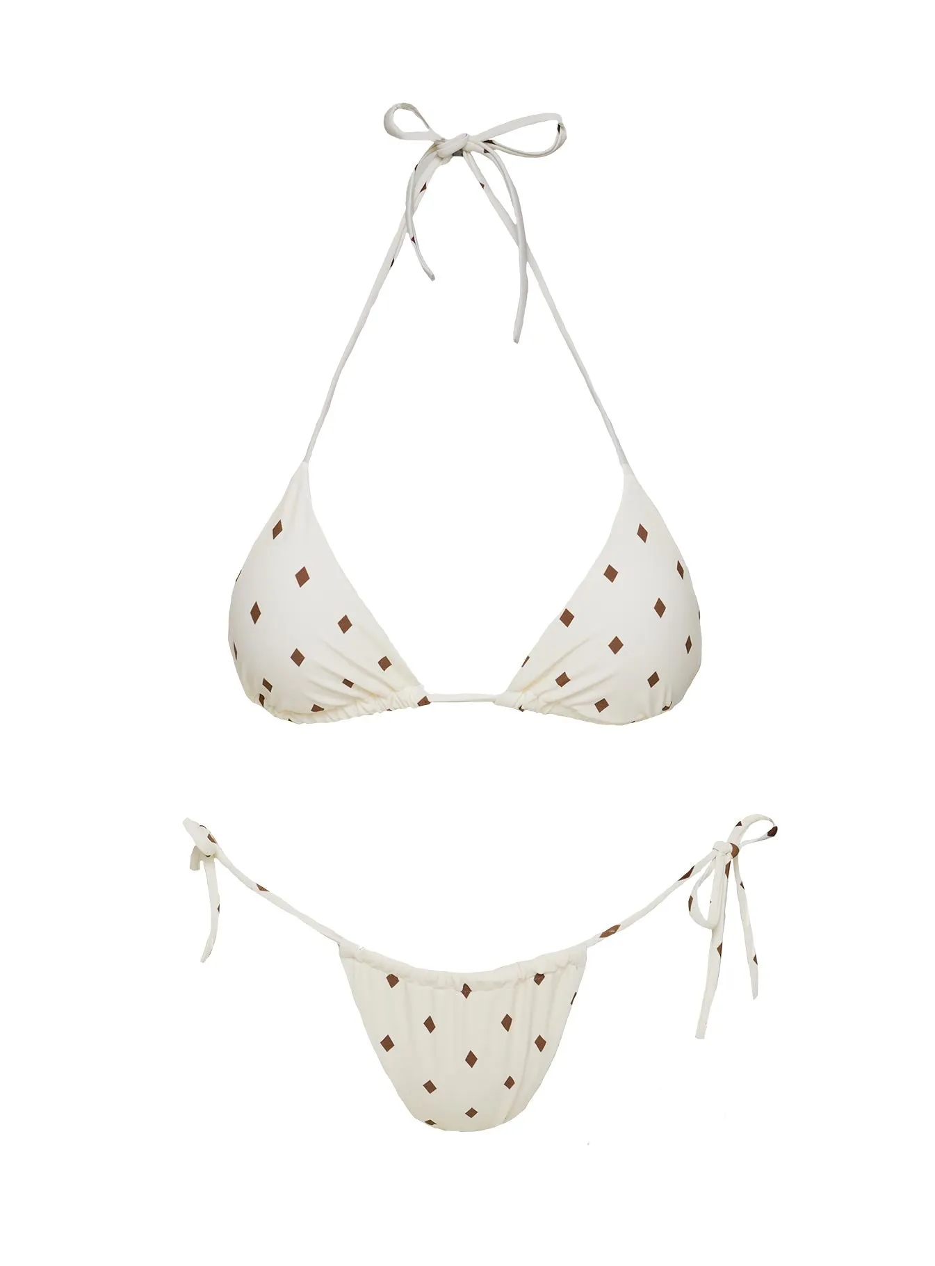 Jenner Tie Side Ruched Bikini Bottom White Diamond sold by Princess Polly product image thumbnail 5