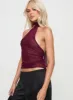 Lux Tie Top Burgundy sold by Princess Polly