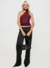 Lux Tie Top Burgundy sold by Princess Polly