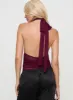 Lux Tie Top Burgundy sold by Princess Polly