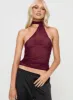 Lux Tie Top Burgundy sold by Princess Polly