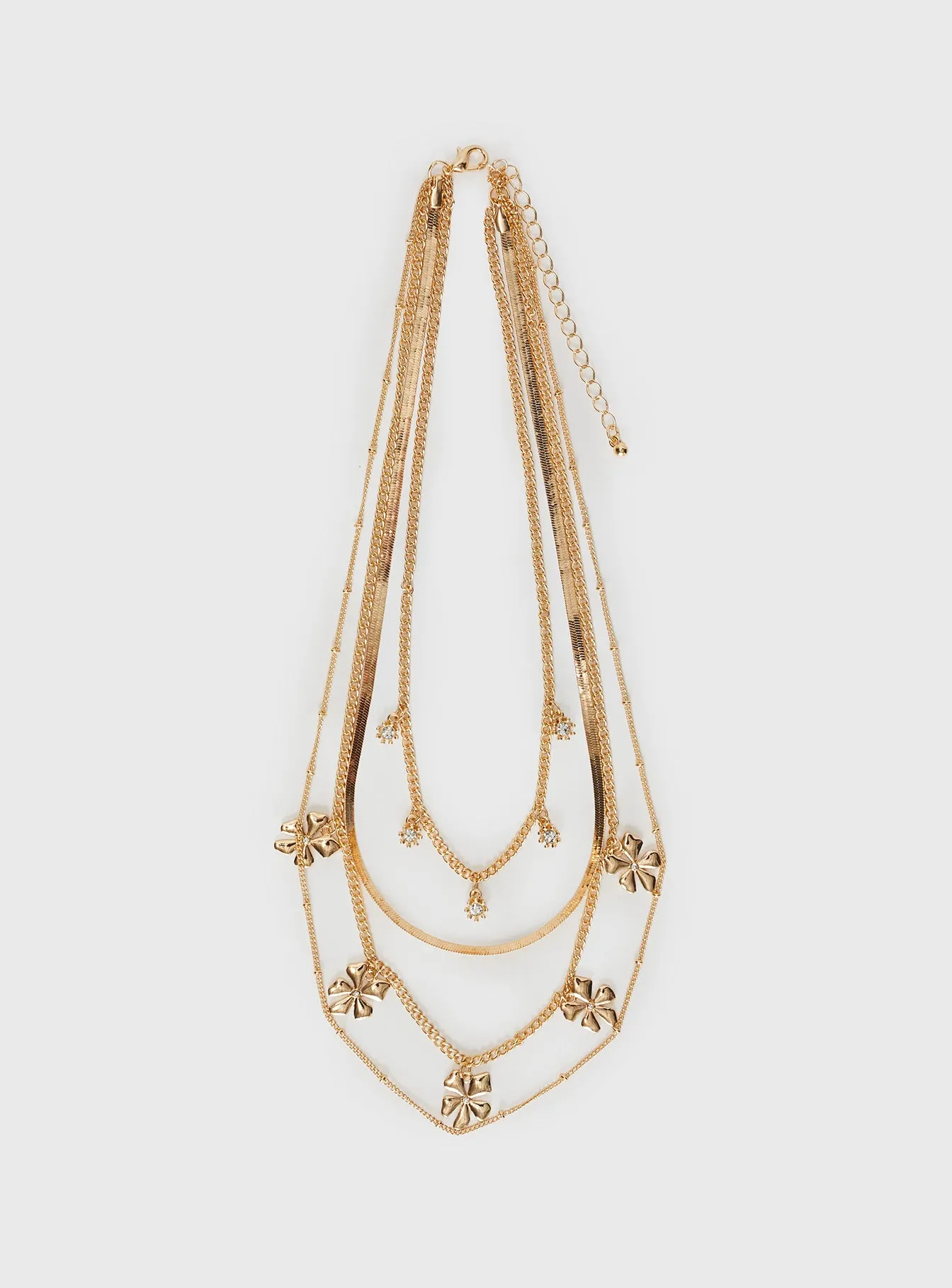 Agnolotti Flower Multi Necklace Gold sold by Princess Polly product image thumbnail 2