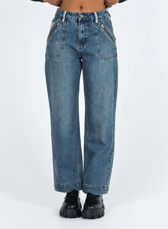 Nataly Jeans Dark Wash Denim sold by Princess Polly