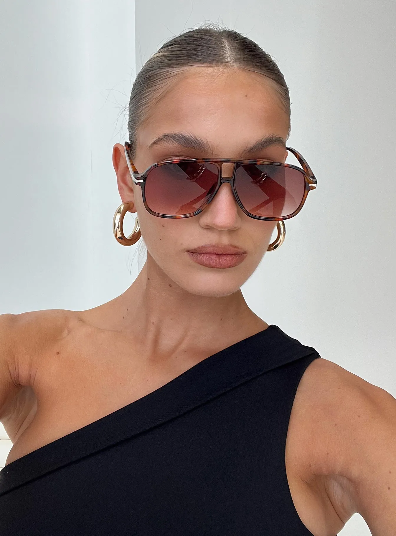 Dore Aviator Sunglasses Brown sold by Princess Polly