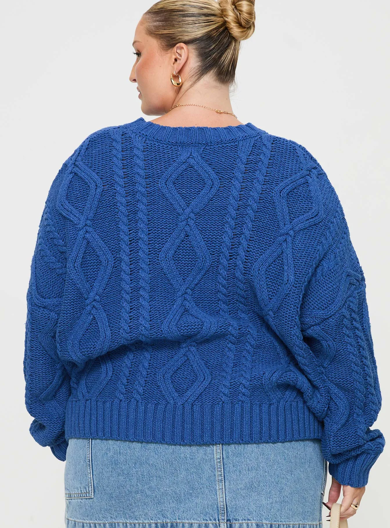 Anaya Oversized Sweater Monday Blues Curve sold by Princess Polly product image thumbnail 5