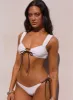 Freefall Tie Front Bikini Top White / Black sold by Princess Polly