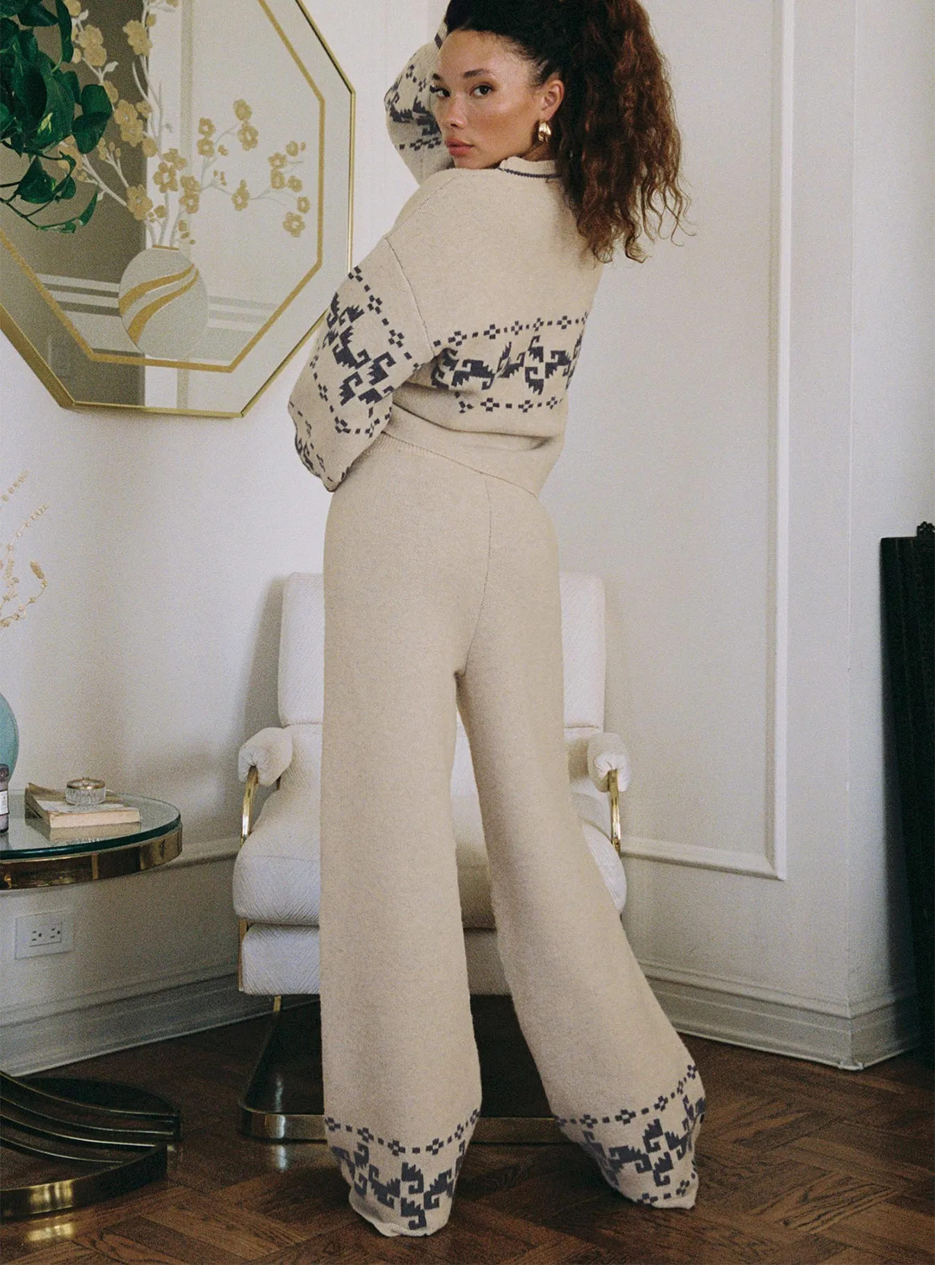 Alpine Knit Pants Cream / Blue sold by Princess Polly product image thumbnail 4