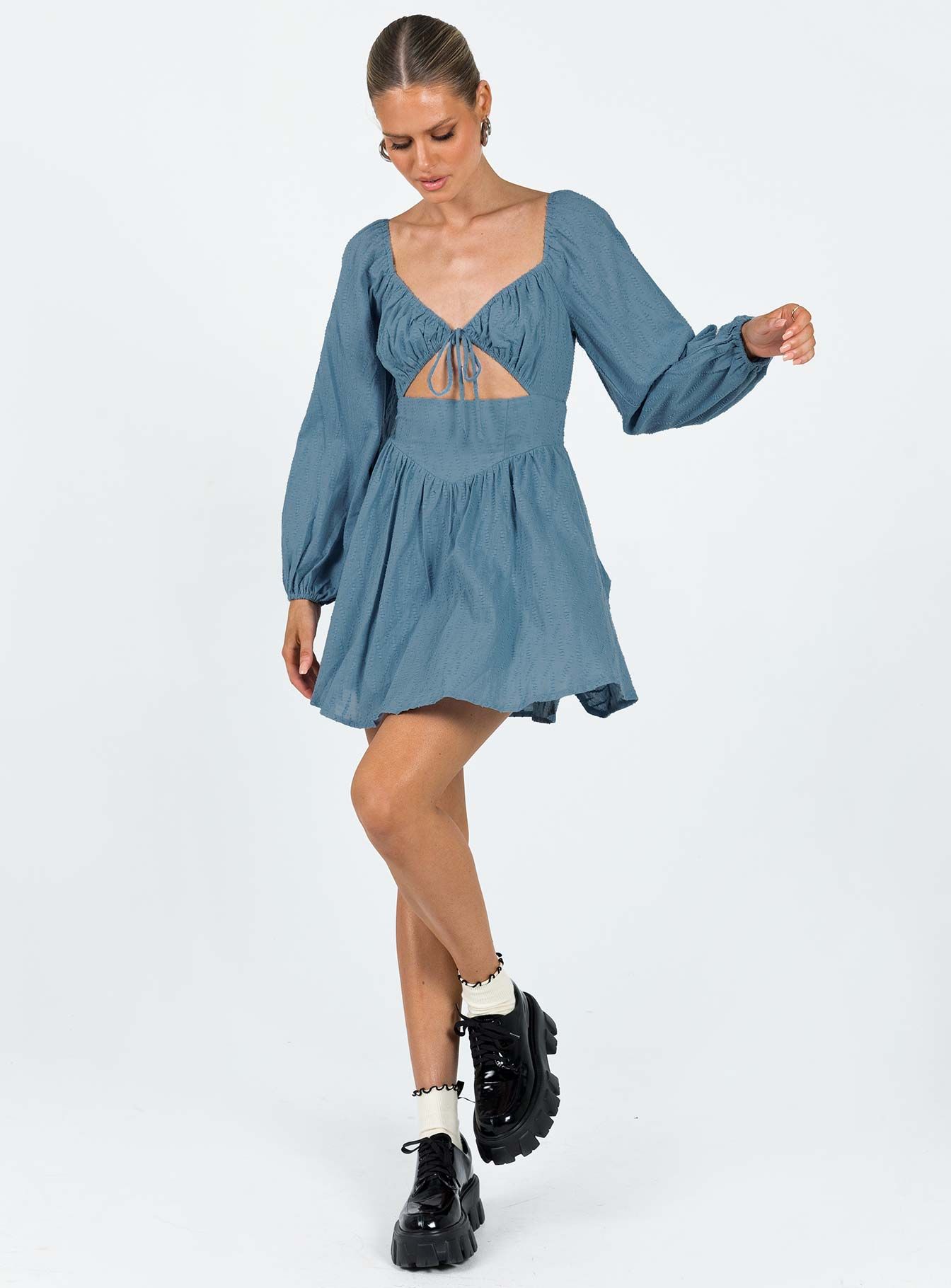 Tennyson Long Sleeve Mini Dress Blue sold by Princess Polly product image thumbnail 2