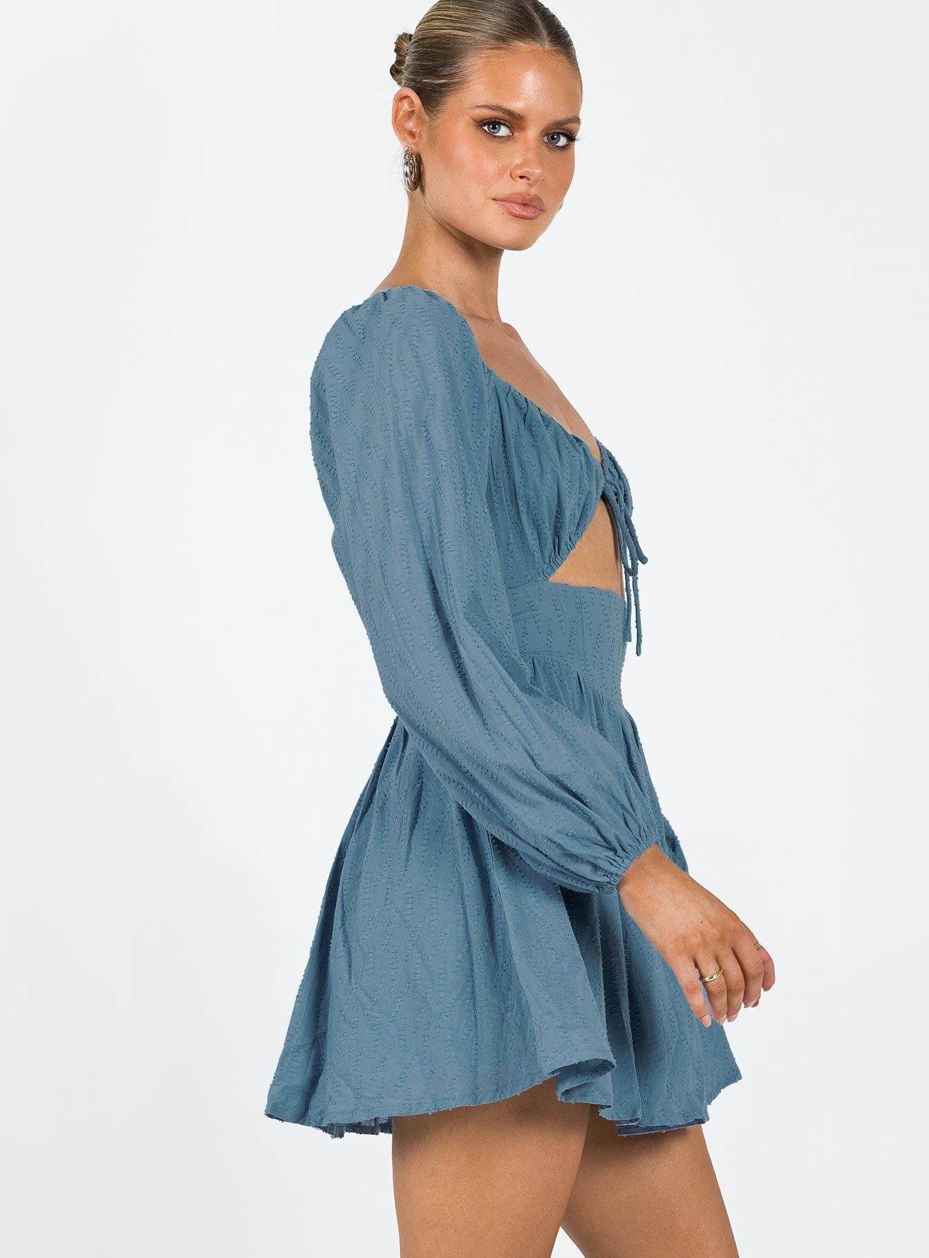 Tennyson Long Sleeve Mini Dress Blue sold by Princess Polly product image thumbnail 3