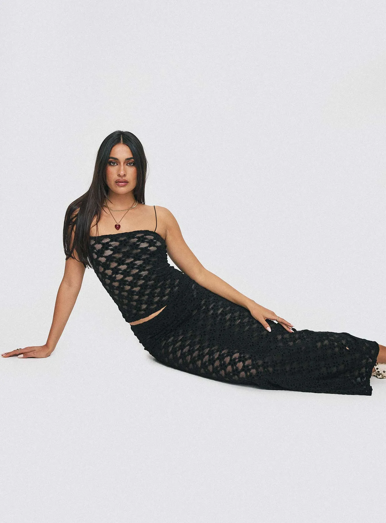 Clairvoyant Maxi Skirt Onyx sold by Princess Polly