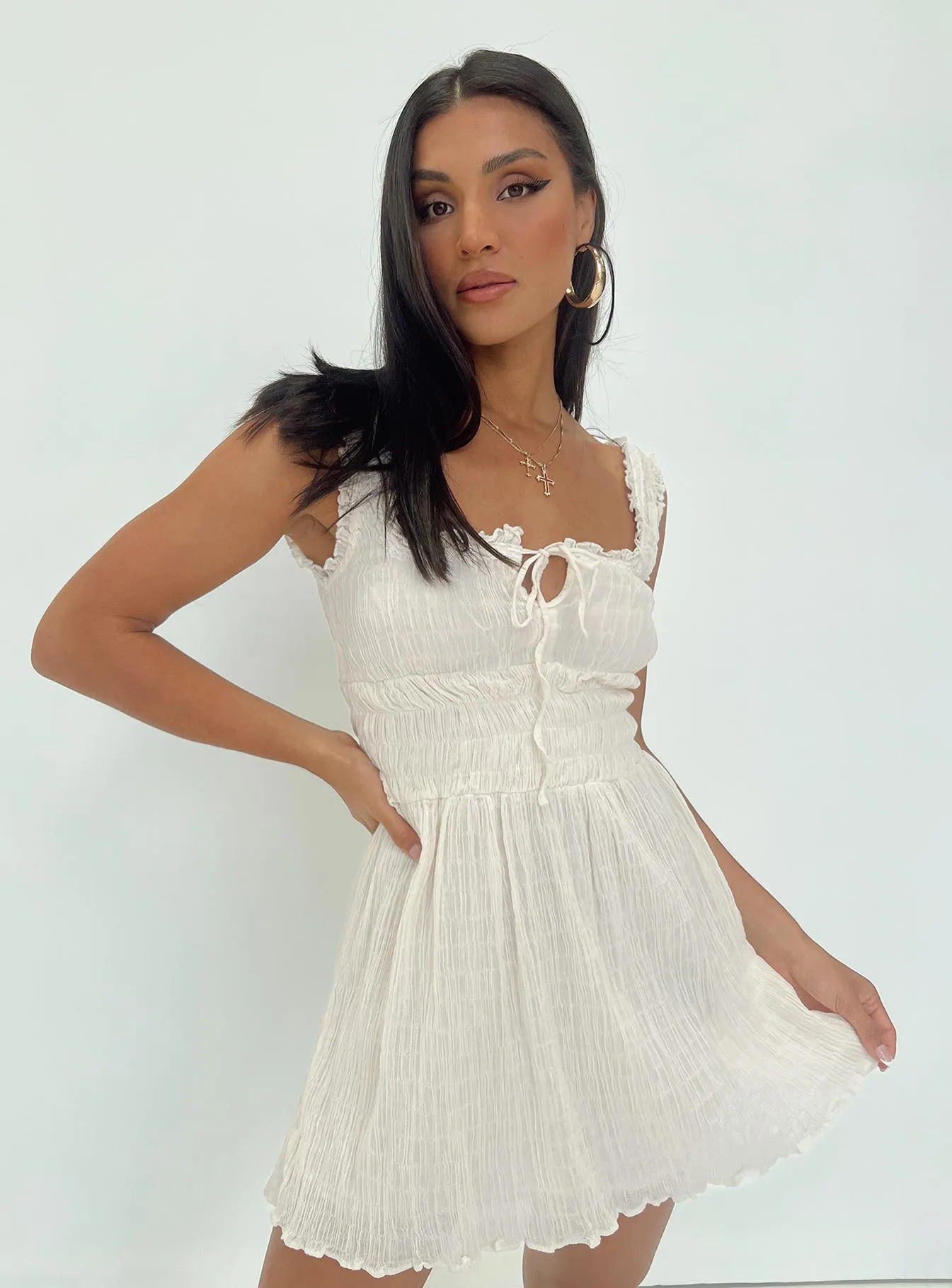 Peyton Mini Dress Cream sold by Princess Polly product image thumbnail 2